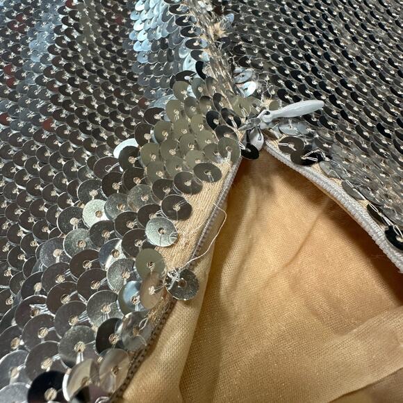 Paco Rabanne Silver Sequin Cut Out Gown Maxi Dress Size US 12 FR 44 Spring '24 - Picture 16 of 16